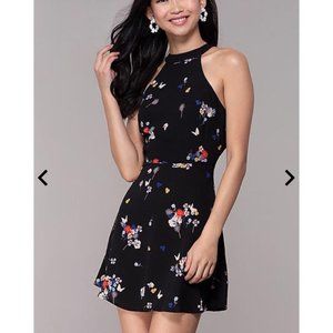 Franco Floral Print Dress Black Medium